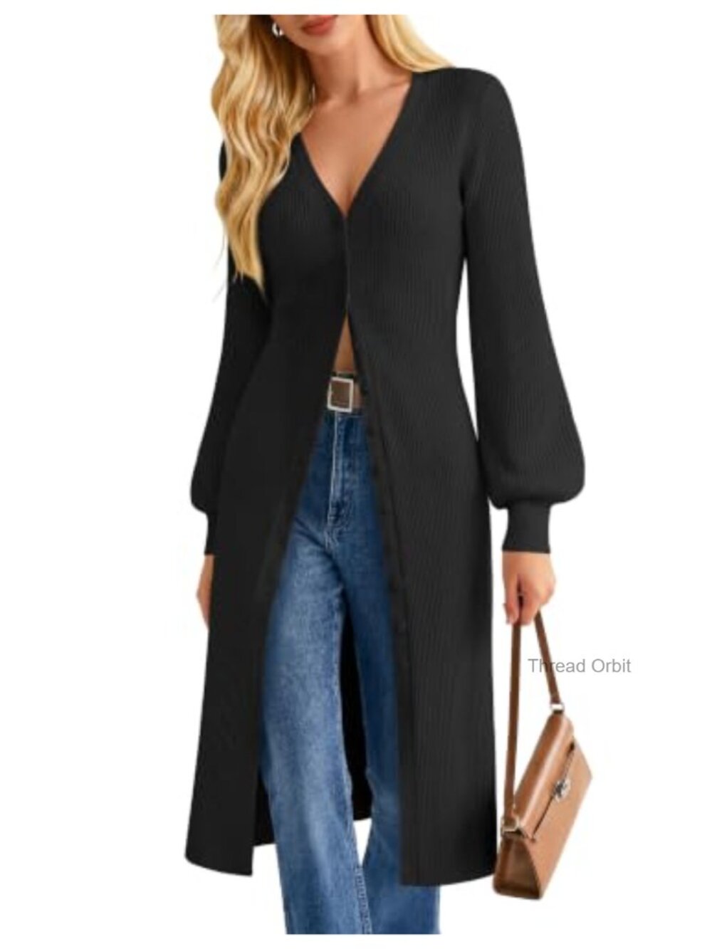 Long Cardigan Sweater Coat for Women 3-in-1 Chunky Knit Duster Fall Winter